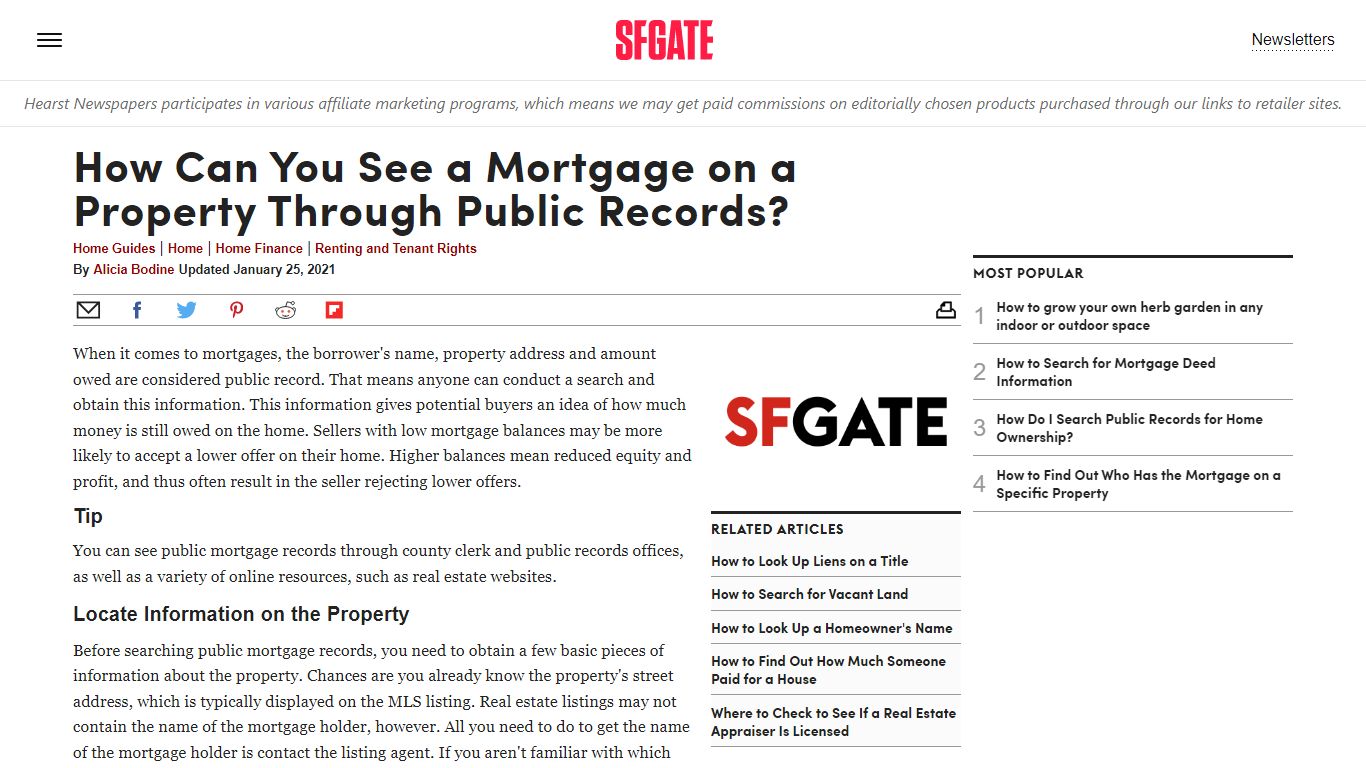 How Can You See a Mortgage on a Property Through Public ...