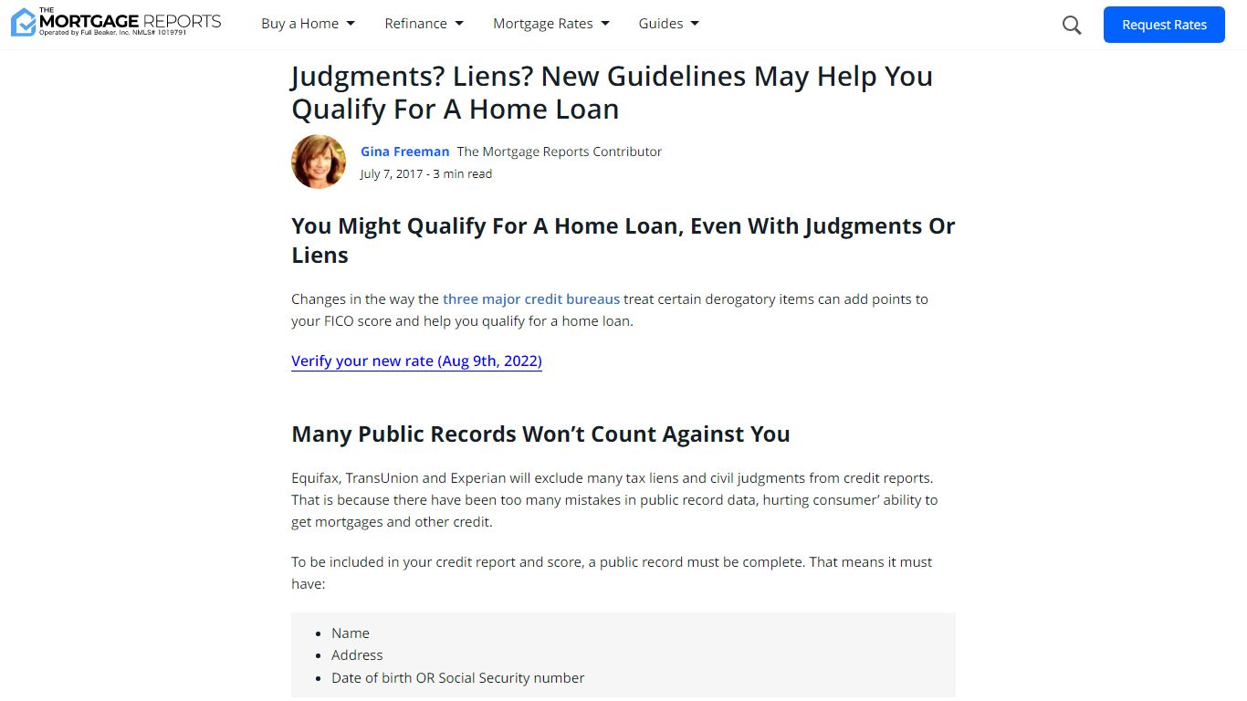 Judgments? Liens? New Guidelines ... - The Mortgage Reports